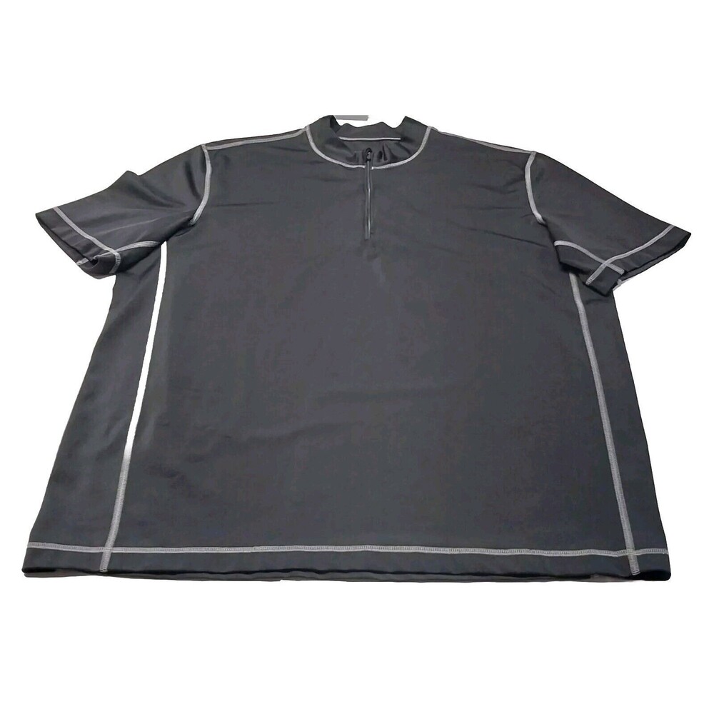 Lands End Mens Large 42-44 Black Athletic Shirt Tee Spandex Blend Lightweight